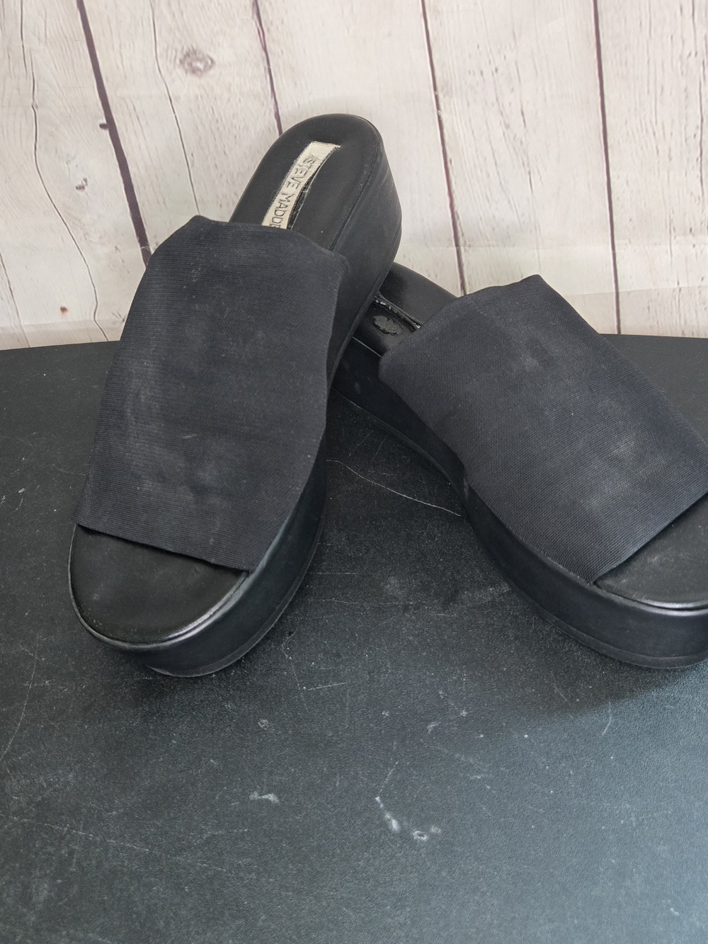 Steve‎ Madden Y2K Viltg Slinky Chunky Platform Sandals Slide Sz 9 Made In Italy